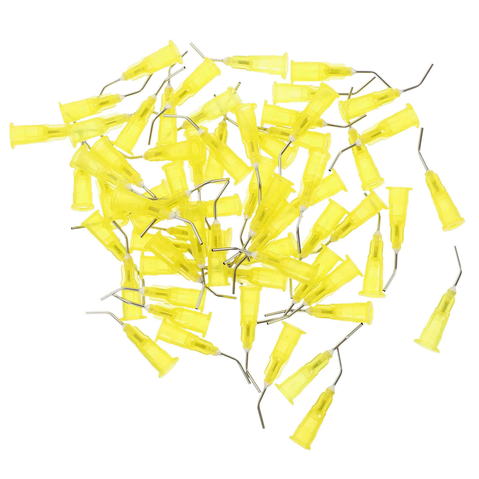 

100PCS Resin Dental Bent Needles Tip Disposable Dental Composite Needles Dental Cleaning Tool (20G 0.9MM Yellow)