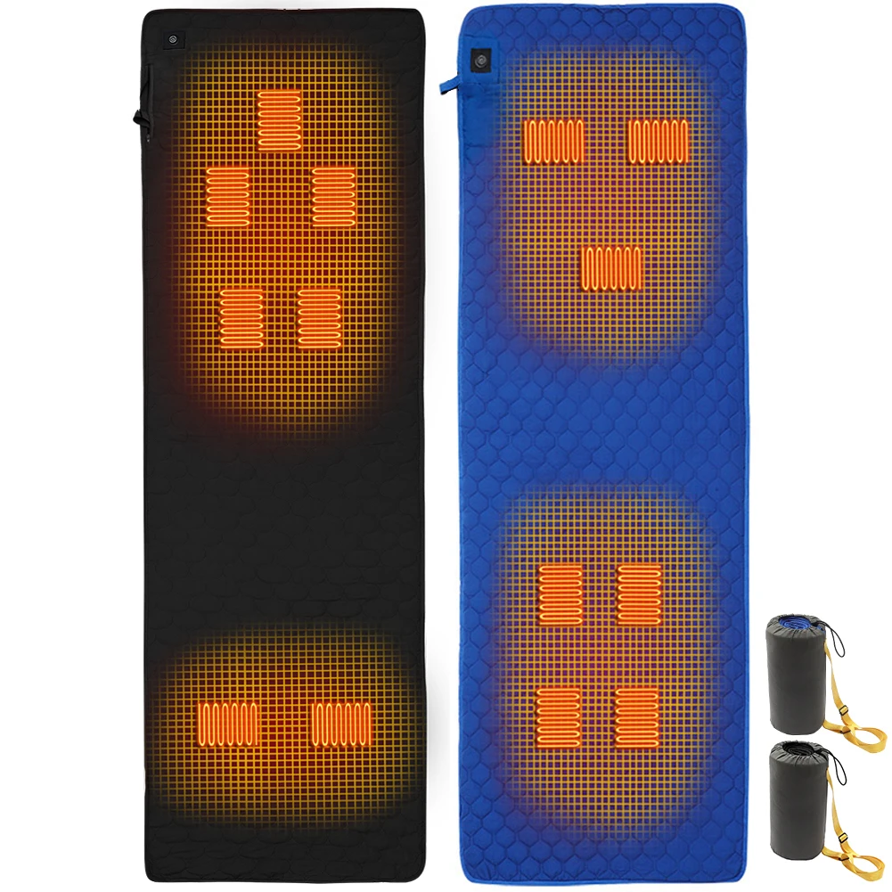 

198x62cm Electric Blanket With 6 Heating Zones 5V USB Heated Sleeping Mat For Home Office Outdoor Camping Electric Heated Pad