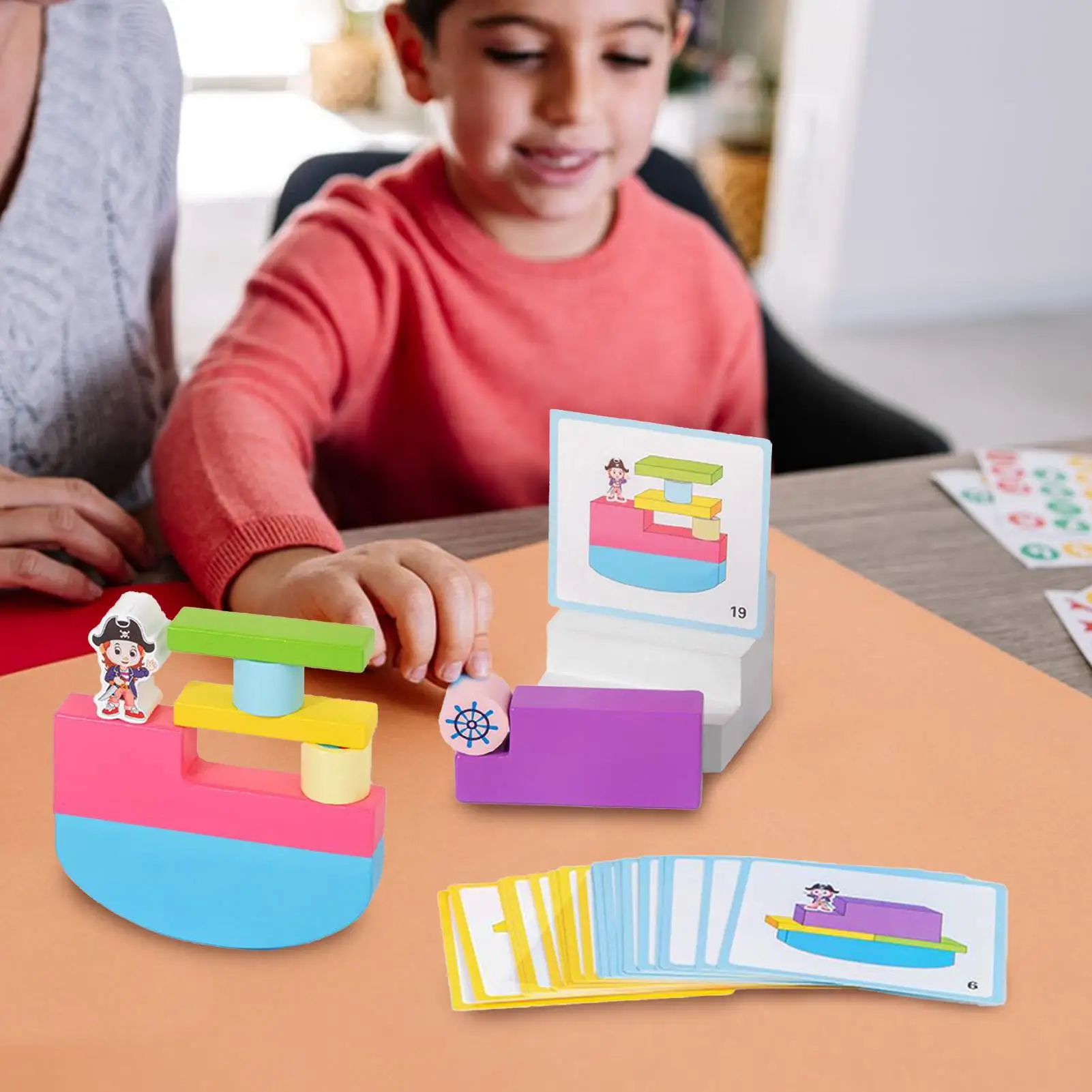 เด็กบล็อกอาคารไม้ BALANCE ปริศนาบล็อกเกมการศึกษา Sensory Construction Cube ของเล่นสําหรับวัยรุ่น Boys Girls เด็ก