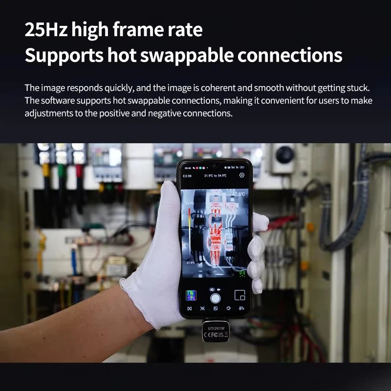 UNI-T UTi261M Termocamera 256x192 Termocamera a immagine di calore a infrarossi per telefono Android (non per iPhone Type-C)