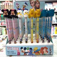 56PCS/batch Disney cartoon free sharpening pencil Xiaomi Qi bear writing pen egg bullet pen school supplies set cute pencil