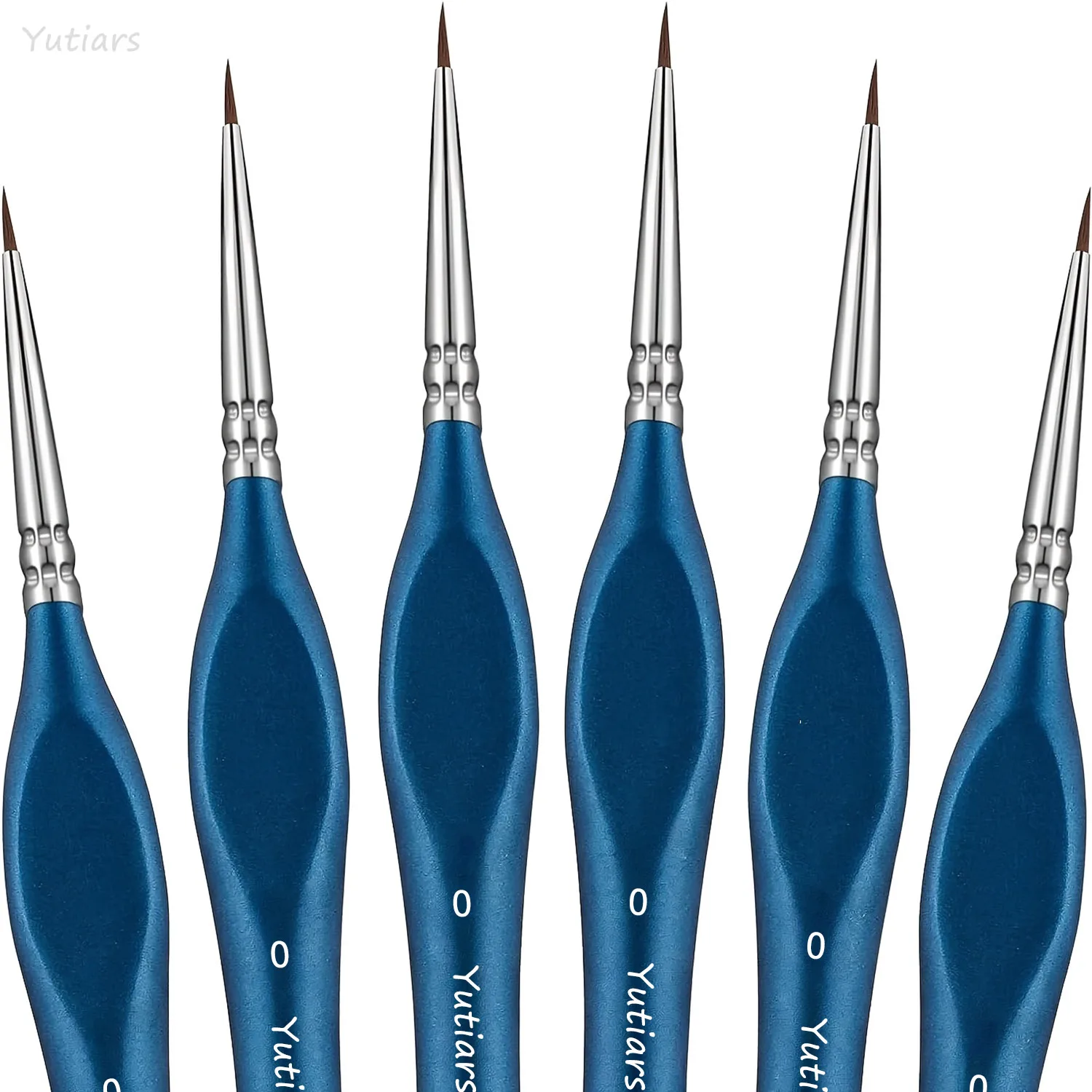 6 Pcs Miniature Hook Line Pen Set Multi Shape Nylon Heads Hair For Gouache Watercolor Oil Painting Artists Hand Painted Brushes