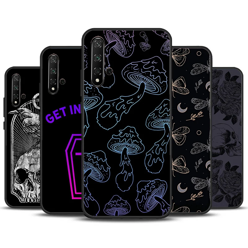 Skull Gothic Creepy Pastel Goth Phone Case For Huawei Nova 11 Pro 11i 8i 3i 9 10 SE 5T Y60 Y61 Y70 Y90 Y91 P20 P30 P40 Lite