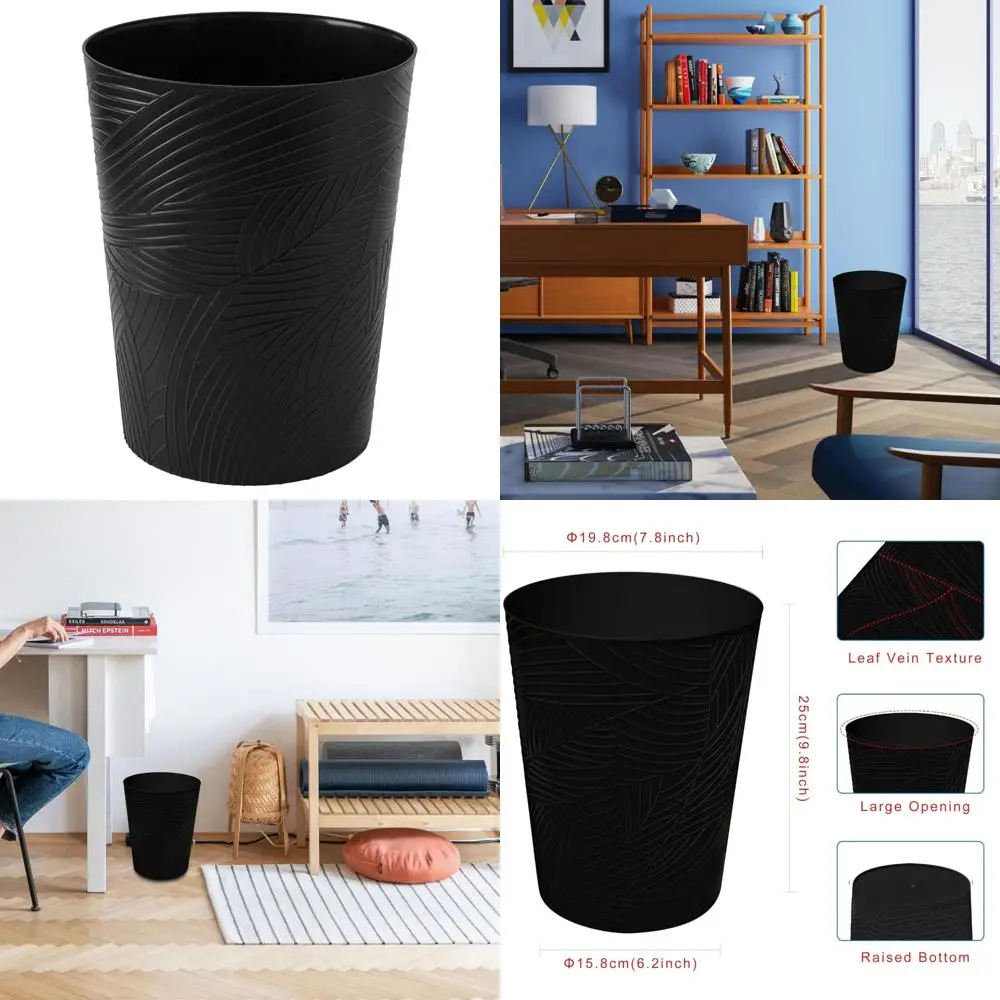 

Маленький мусорный бак на 1,8 галлонов, декоративная корзина для мусора, современный дизайн с рисунком листьев, мусорное ведро из полипропилена для ванной комнаты, спальни,