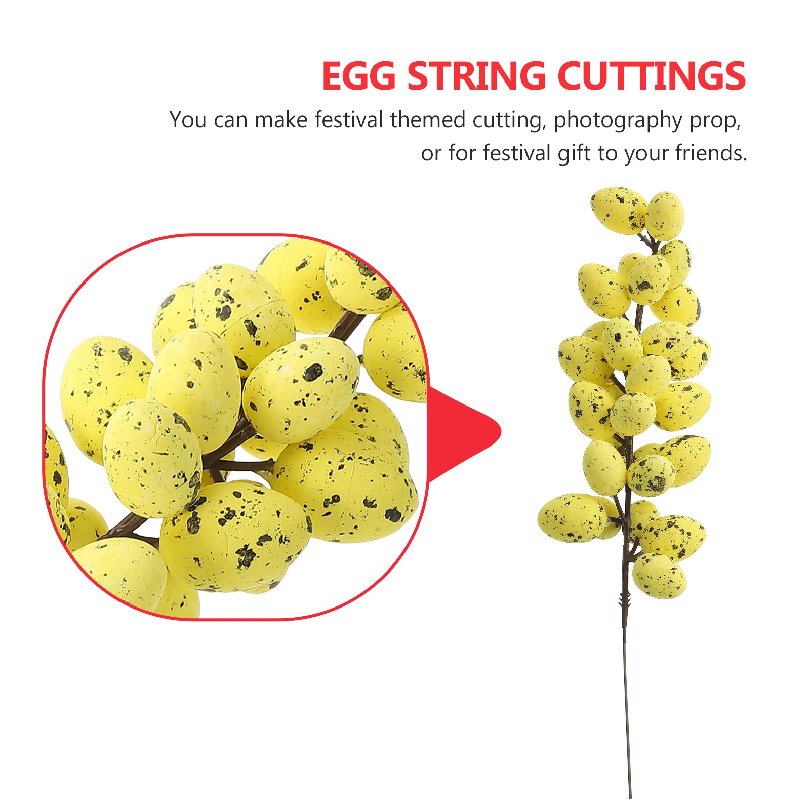 

4pcs Easter Egg Skewers Artificial Branch Decorations Stylish Home Accessories Party Supplies Foam Material Realistic Design