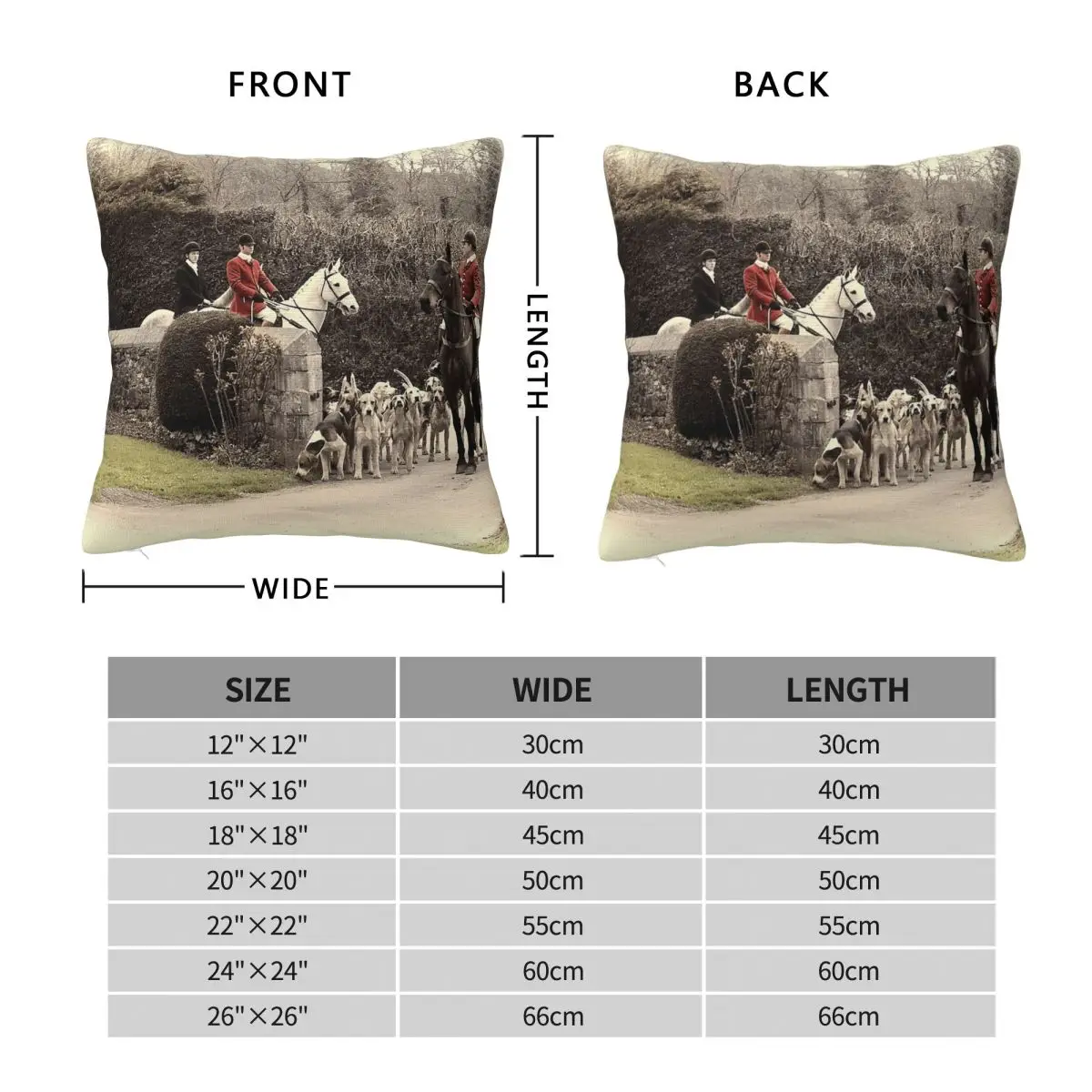 Master Of The South Devon Hunt Square Pillowcase Polyester Linen Velvet Creative Zip Decor Pillow Case Sofa Seater Cushion Cover