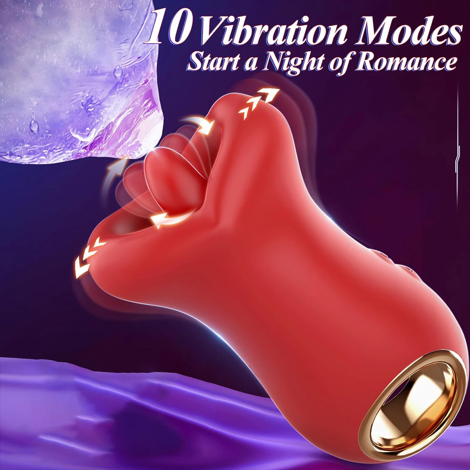 Rose Tongue Vibrator Mouth-Shaped 10 Tongue Licking Kissing Clit Licker Nipple Stimulator G-Spot Vibrators Sex Toys for Women image 2
