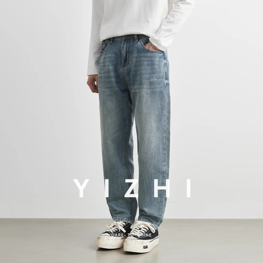 Men's Tapered Jeans Autumn Koren Fashion Loose Fit Casual Long Trousers Comfortable Breathable Classic Vintage Sle Men Jeans