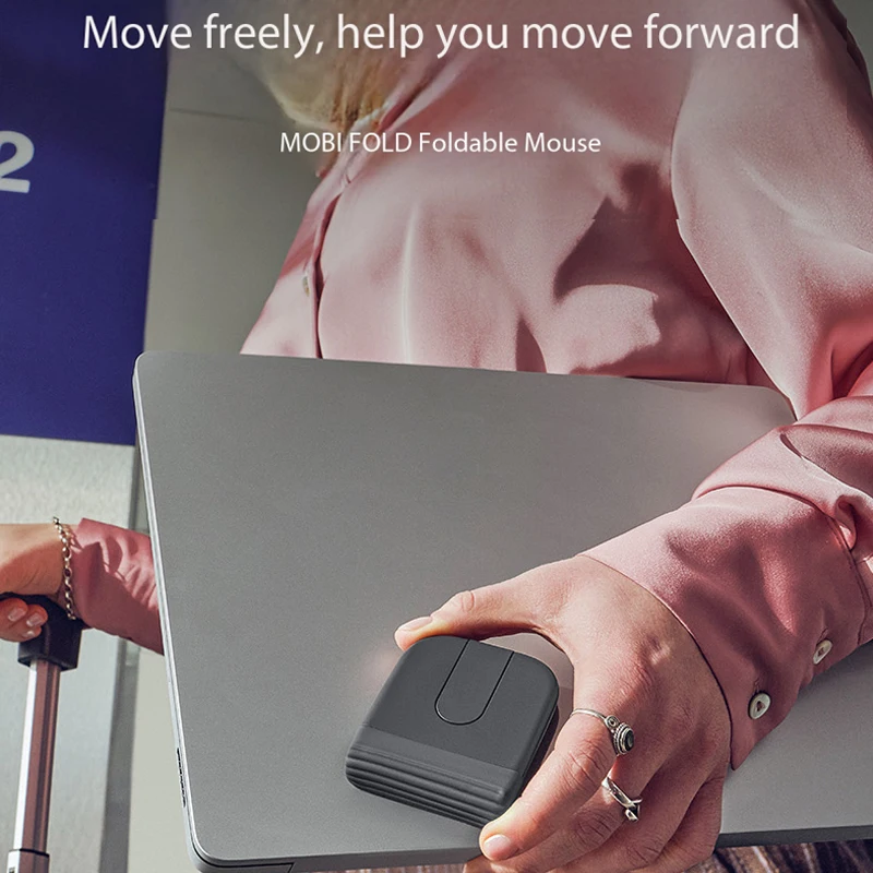 Logitech Mobi Fold Foldable Wireless Mouse Portable Touch Scroll Bluetooth Multi-Device AI Anti-Misclick Battery Quiet Office