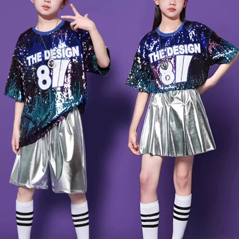 Odzież do występów dla dzieci, kostiumy do tańca ulicznego hip-hop z perkusią dla przedszkolaków, odzież sportowa dla cheerleaderek w szkole podstawowej.
