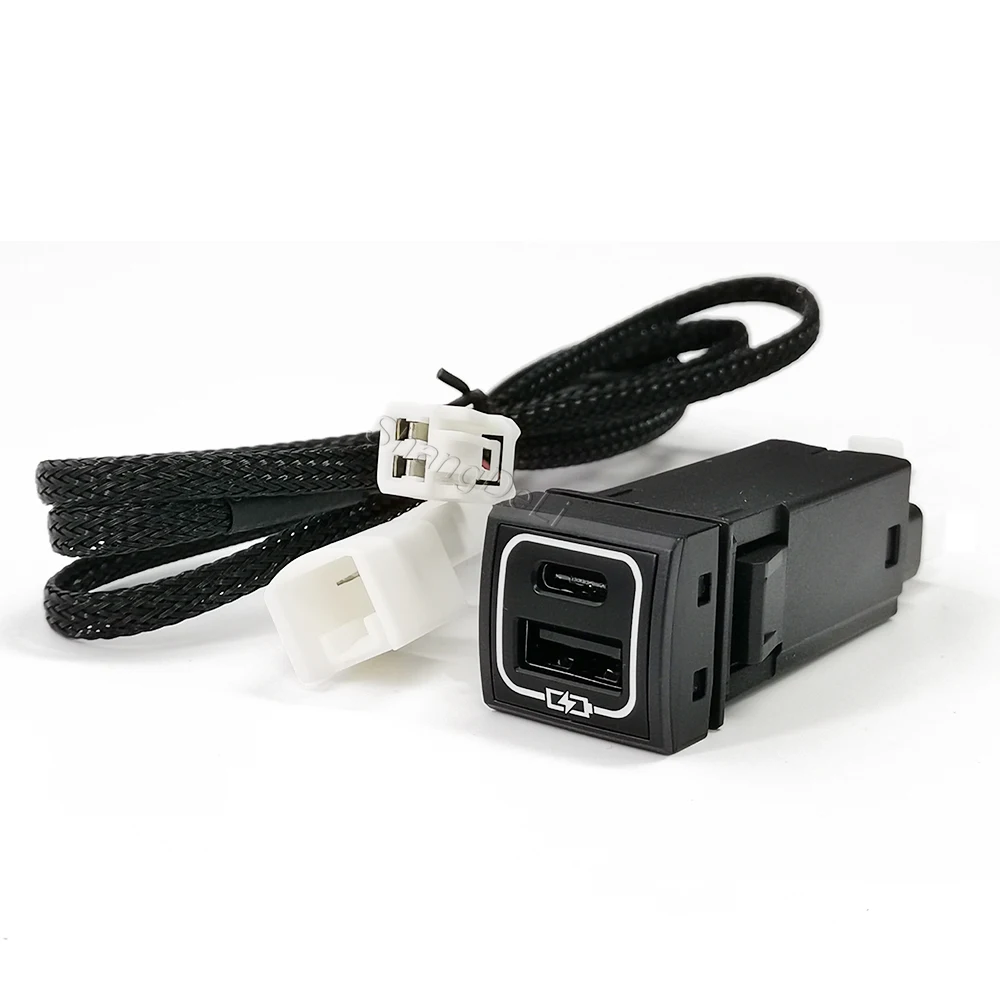 لتويوتا برادو كورولا RAV4 كامري هايس سيارة نوع C PD USB شاحن مزدوج سريع ملحقات تعديل نظام الشحن #5