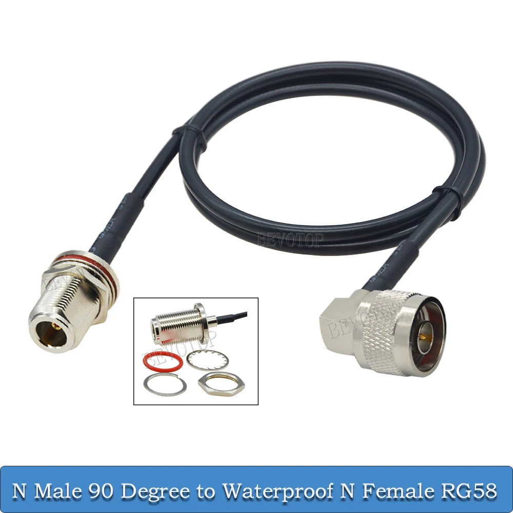 RG58 L16 N Male Plug to Waterpfoof N Female Connector RG-58 50 Ohm RF Coaxial Jumper Pigtail Cable For Radio Antenna 10CM-30M