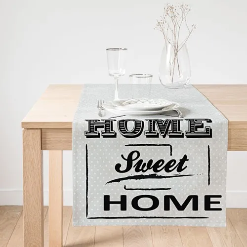 Realhomes Home Sweet Home Digital Printed Decorative Suede Runner