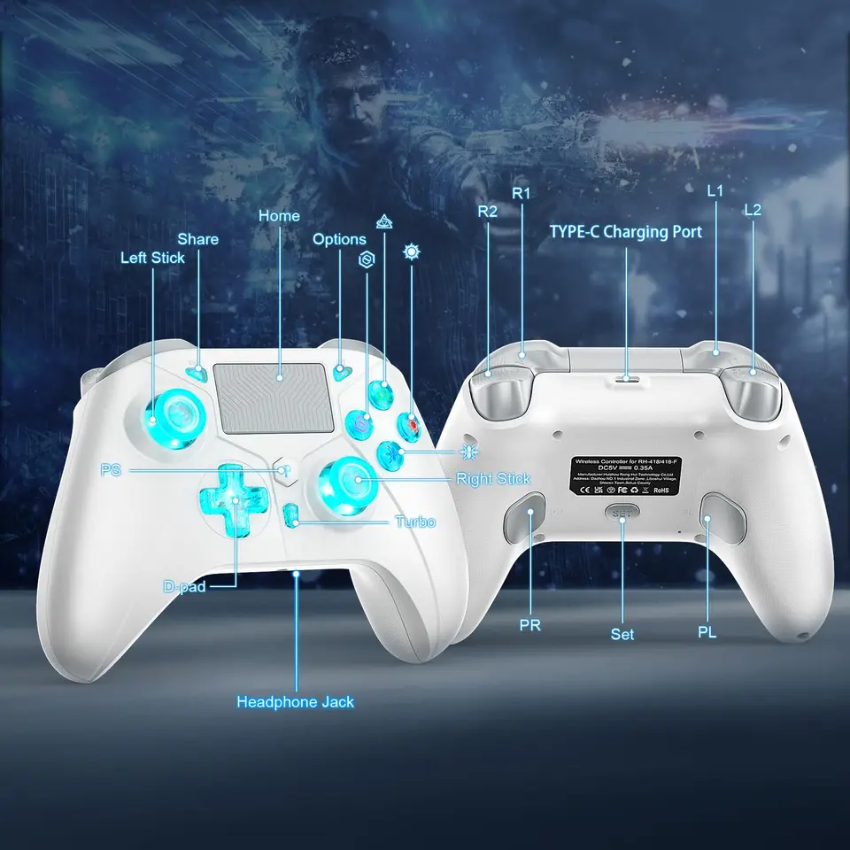 Wireless Controller For PlayStation 4/PS4 Pro/Slim/PS3/PC/IOS