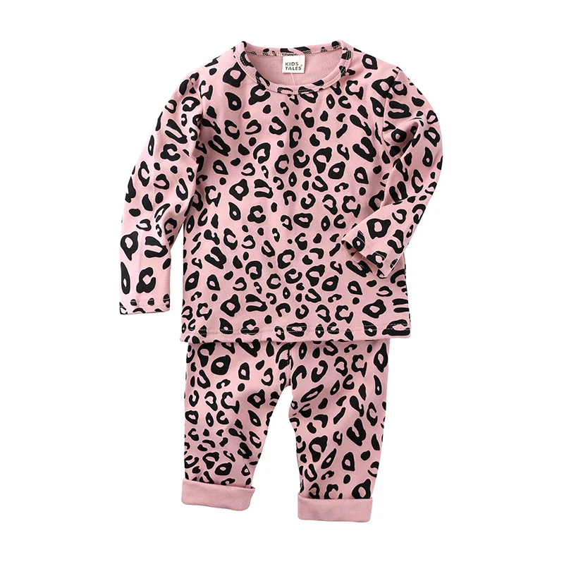 Fashion Baby Clothing 0-6Years Baby Girl Boy Leopard Clothes Set Newborn Sweatshirt + Pants Kids Suit Costume Sets Accessories