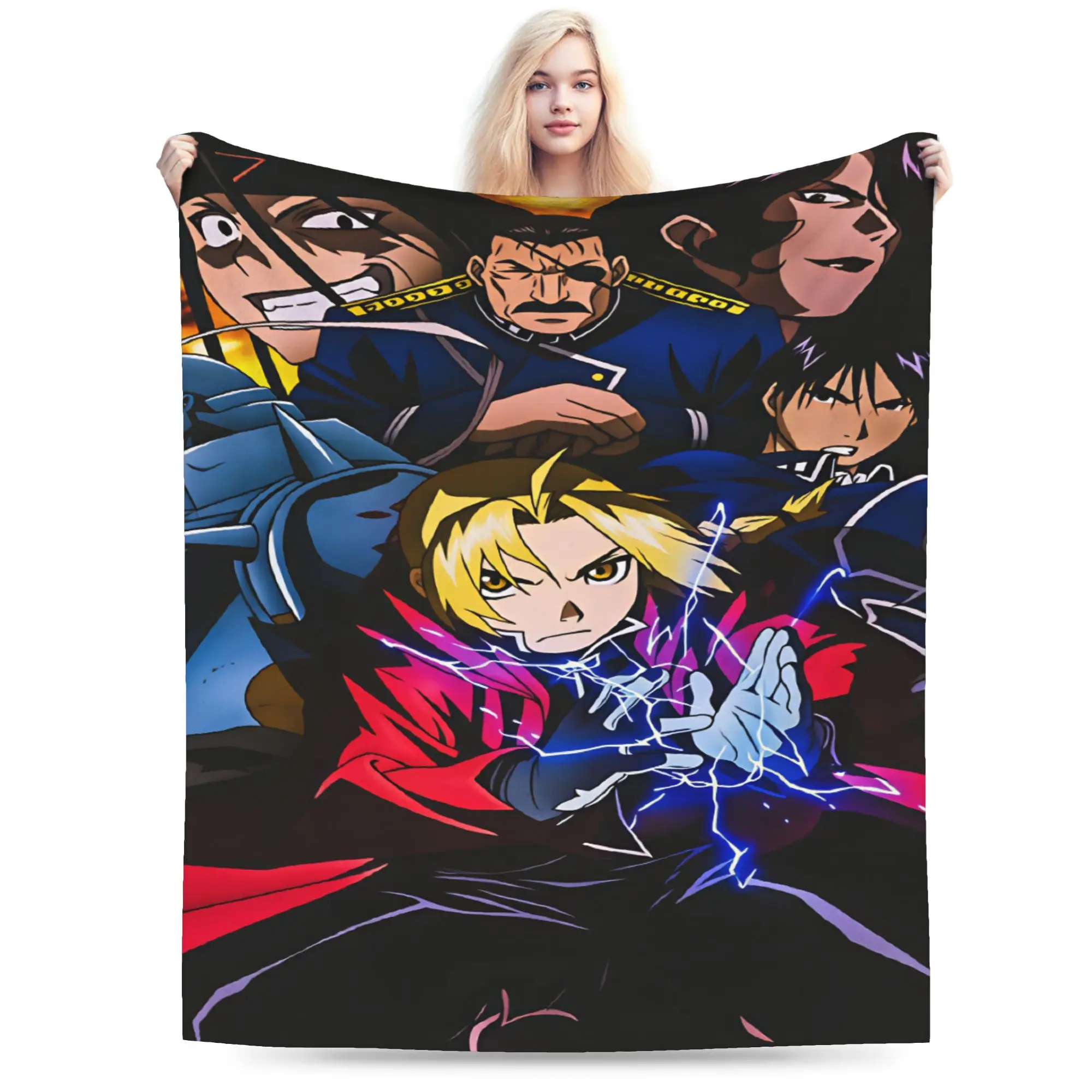 Roy Mustang Blanket Winter Fullmetal Alchemists Comfortable Bedding Throws For Adults Sofa Home Flannel Bedspread Bed Cover