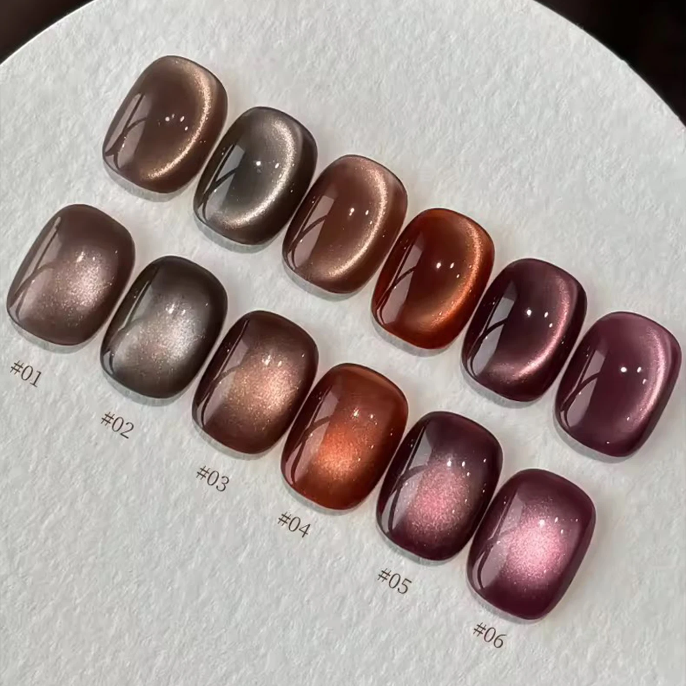 10ml 1 Uds. Gel de ojo de gato de café ligero de lujo Gel de ojo de gato súper brillante adecuado para uñas y uñas de los pies arte de uñas de otoño