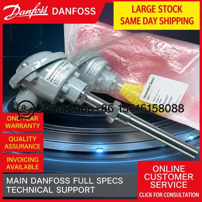 Danfoss MBT5116 Marine Temperature Sensor 097U0050 097U0027 PT100 Probe for Ship Engine Cooling System Industrial Automation