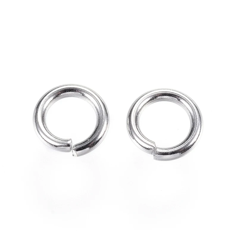 70pcs/20g 304 Stainless Steel Open Jump Rings Stainless Steel Color 8x1.5mm 5mm inner diameter