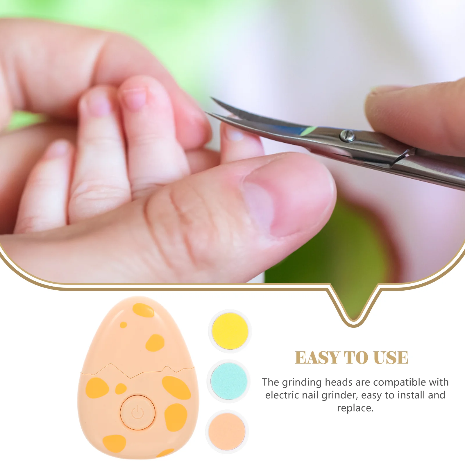 

Electric Nail Yellow Baby Trimmer Safe Quick Infant Fingernail Care Manicure Nail File For Infants Tool