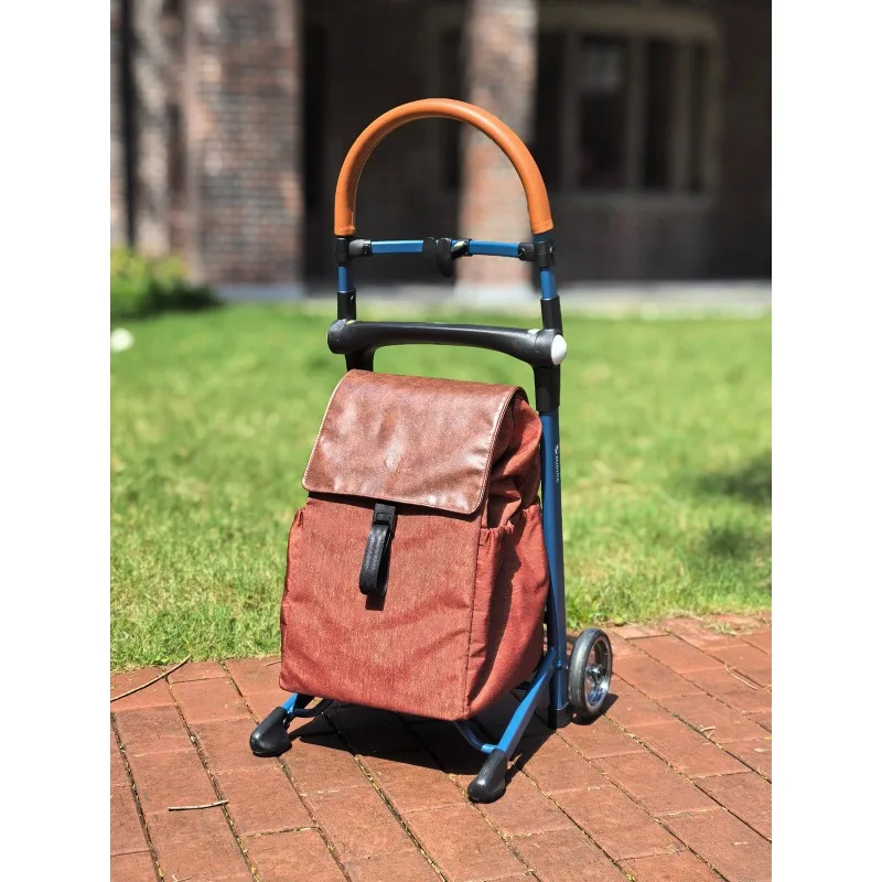 Small pull cart to buy food, you can sit in line, portable, lightweight and foldable aluminum alloy