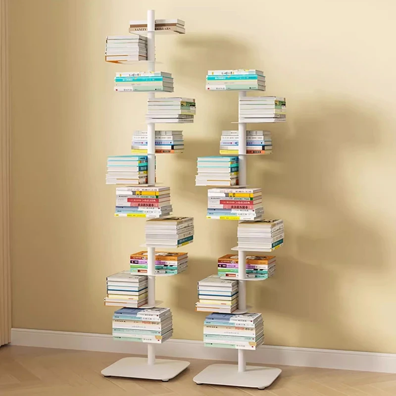 Interior English Bookcase Aesthetic Magazine Racks Luxury Display Designs Book Shelf Rotating Prateleira Lounge Suite Furniture