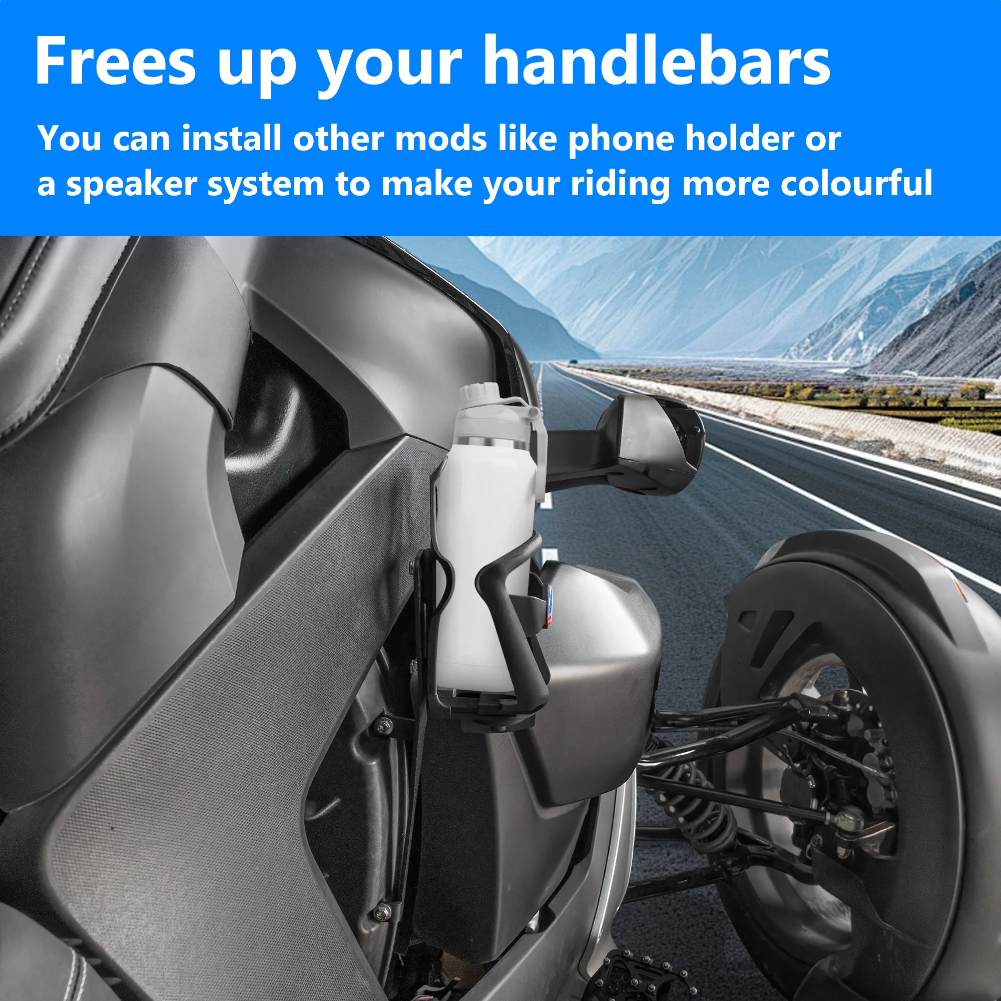 Portavasos ajustable con montaje lateral derecho del conductor para Can Am Ryker 600/900/Rally 2019-2025 Sport Edition 2022-2025 Accesorios