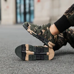 Sapatos infantis de camuflagem antiderrapante respirável, tênis de malha casual, tênis leves para crianças de meia idade, meninos e meninas, novo acampamento de verão