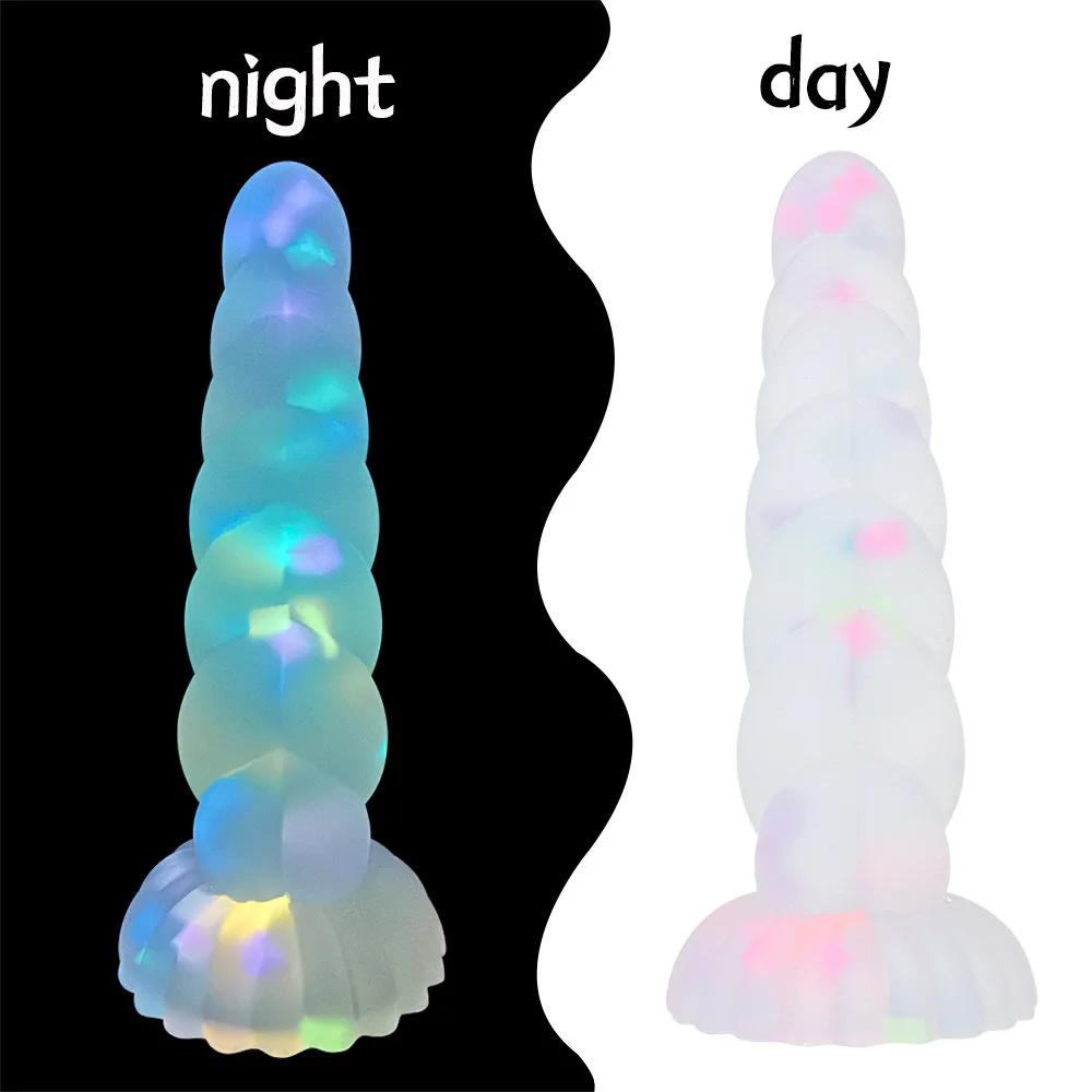 Twist twine colorful particles jelly fluorescent glow-in-the-dark dildo spiral anal plug sm men women sex toys