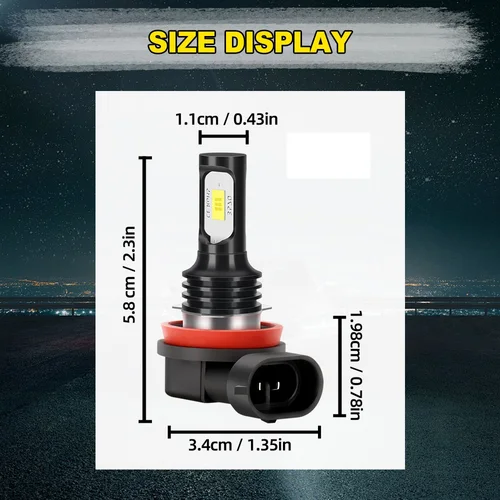 Imagen 2 del producto 2x para Suzuki Grand Vitara 2007-2020 Celerio 2014+ Ignis 2016-up SX4 Swift 3 4 5 Jimny LED H8 H11 bombillas de luz antiniebla lámparas DRL para coche