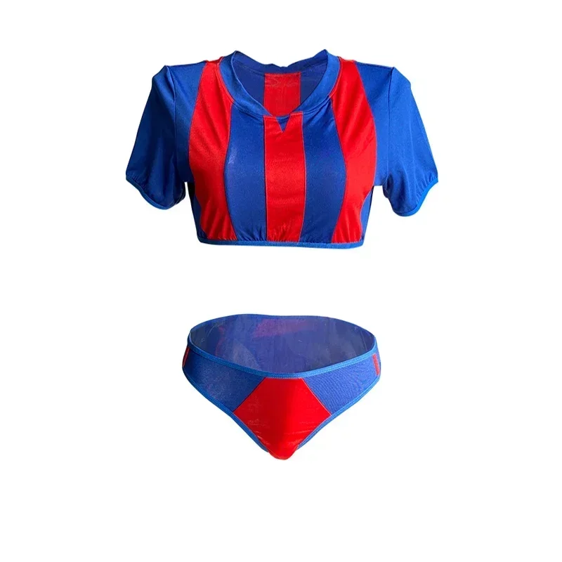Lingerie sexy Cheerleader erotico Studente ad alta elasticità Clubwear Uniforme Ragazza sexy Anime Calcio Costumi cosplay per bambini per le donne