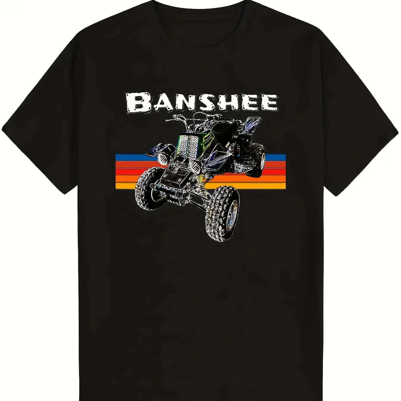 Camiseta Gráfica Vintage para Hombre, Diseño Retro de ATV BANSHEE 100% para Motocicleta Todoterreno, con Neumáticos para Terreno Accidentado