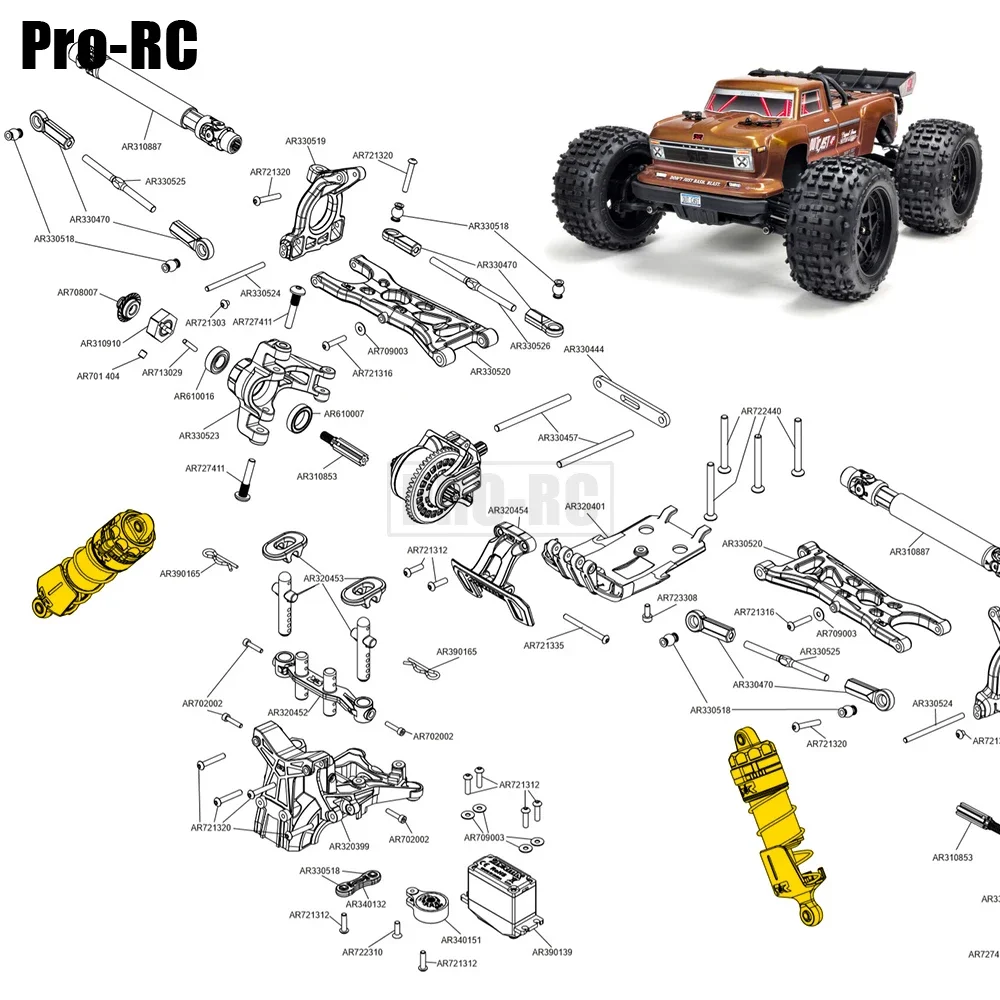 Metalowe Amortyzatory ARA330552 ARA330553 4szt. do Samochodu RC 1/10 ARRMA KRATON OUTCAST 4WD 4S BLX Części Zamienne Tuningowe