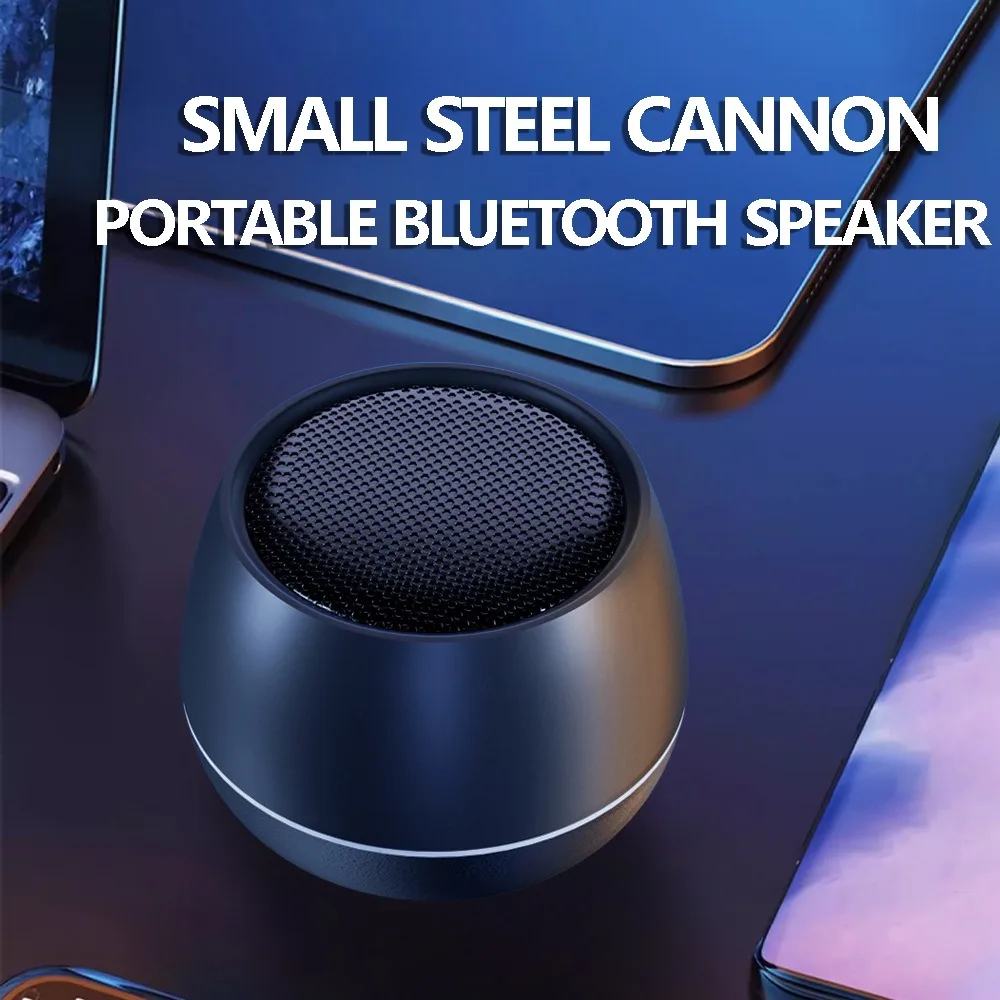 

Portable Bluetooth Speakers HiFi Stereo Subwoofer Outdoor Waterproof 1200Mah Small Steel Cannon Multi Functional TF Card Speaker