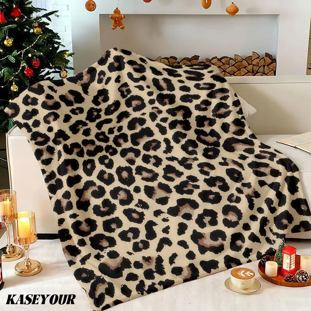 Timeless Leopard Print Winter Summer Flannel Blanket Throw Fleece Soft Fuzzy Plush Cozy Fleece Blankets for Sofa Ideal Gifts