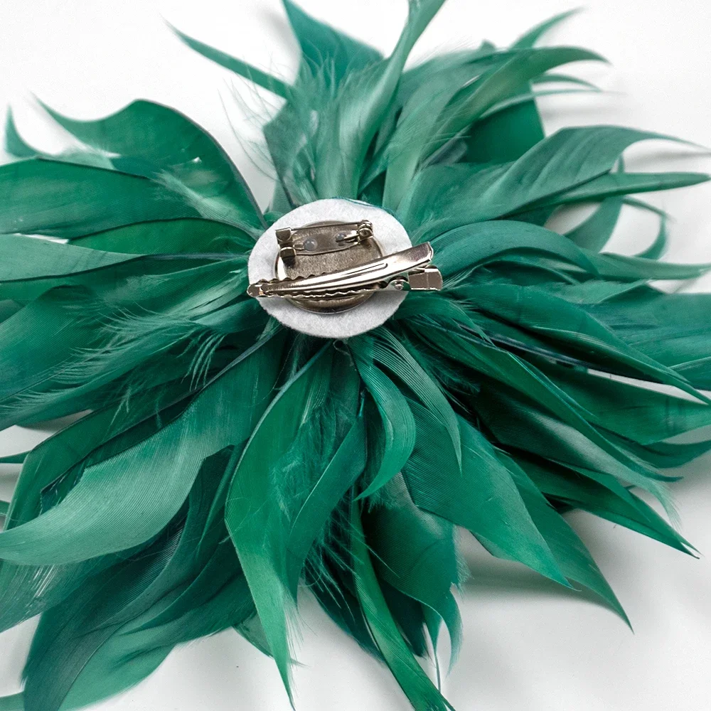 1PCS Colored Goose Feathers Brooch For Clothes Women Plumes Pin Wedding Festival Party Jewelry Hair Headwear Brooch Shoe Fashion