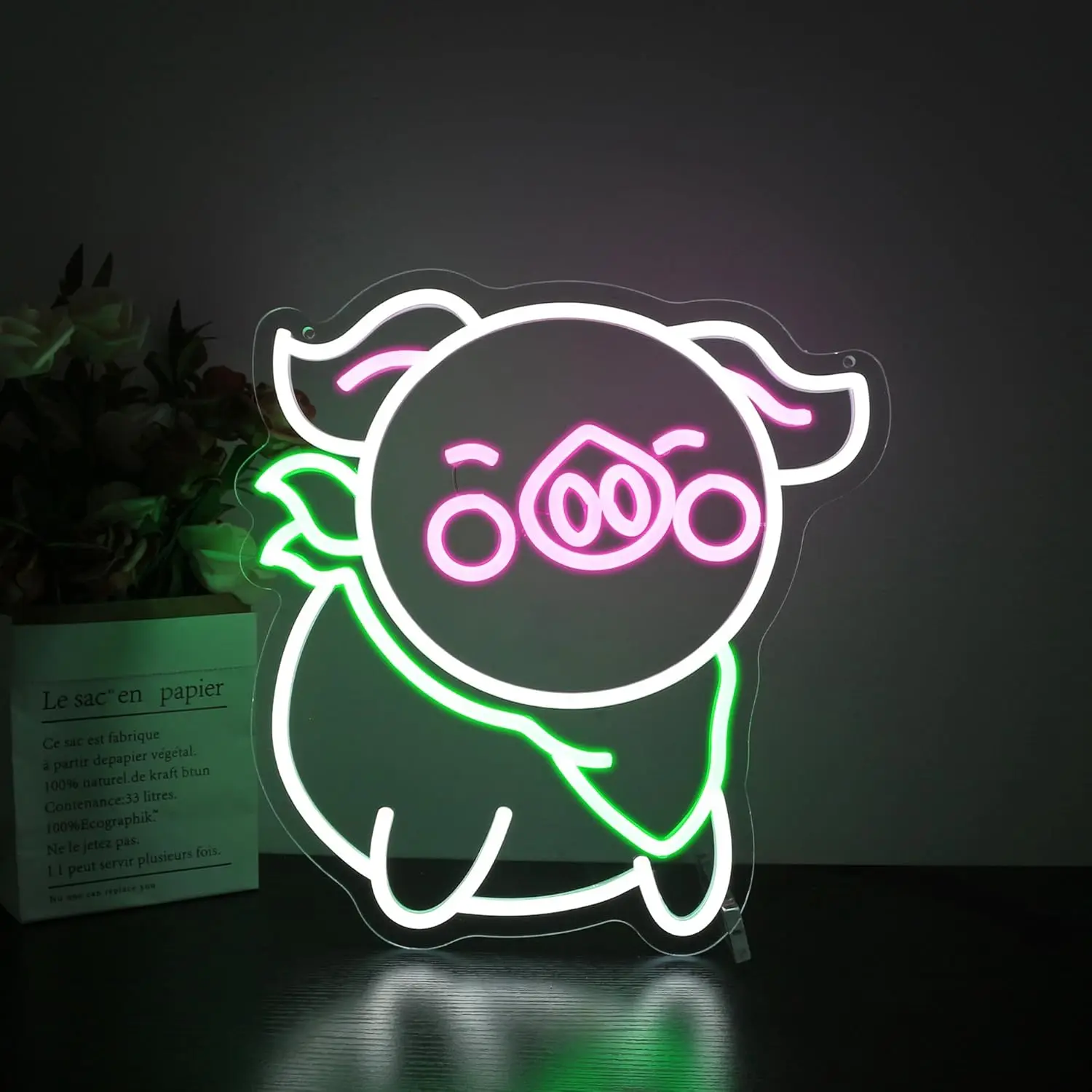 

Pig Neon Sign Animal Decor USB Power Neon Light for Kid Room Pet Shop Toy Shop Birthday Party Bedroom Decor Dimmable Night Light
