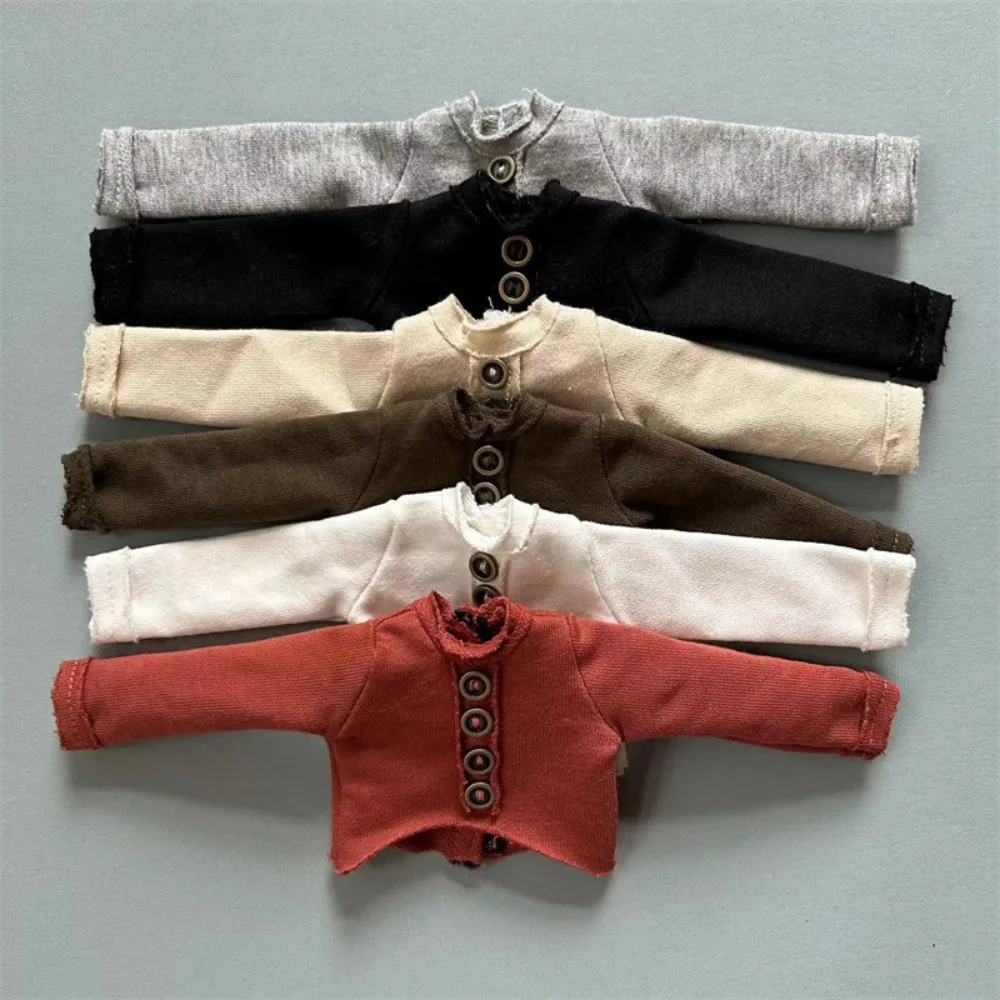 

For Blythe Doll Clothes - Retro Knit Cardigan Top Pants for OB22/OB24 Dolls Dress Up Doll Accessories Toys