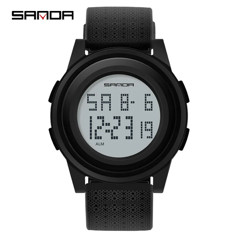 

Fashion 9 mm Super Slim Sanda Sport Watch Men Brand Luxury Electronic Led Digital Wrist Watches For Male Clock Relogio Masculino