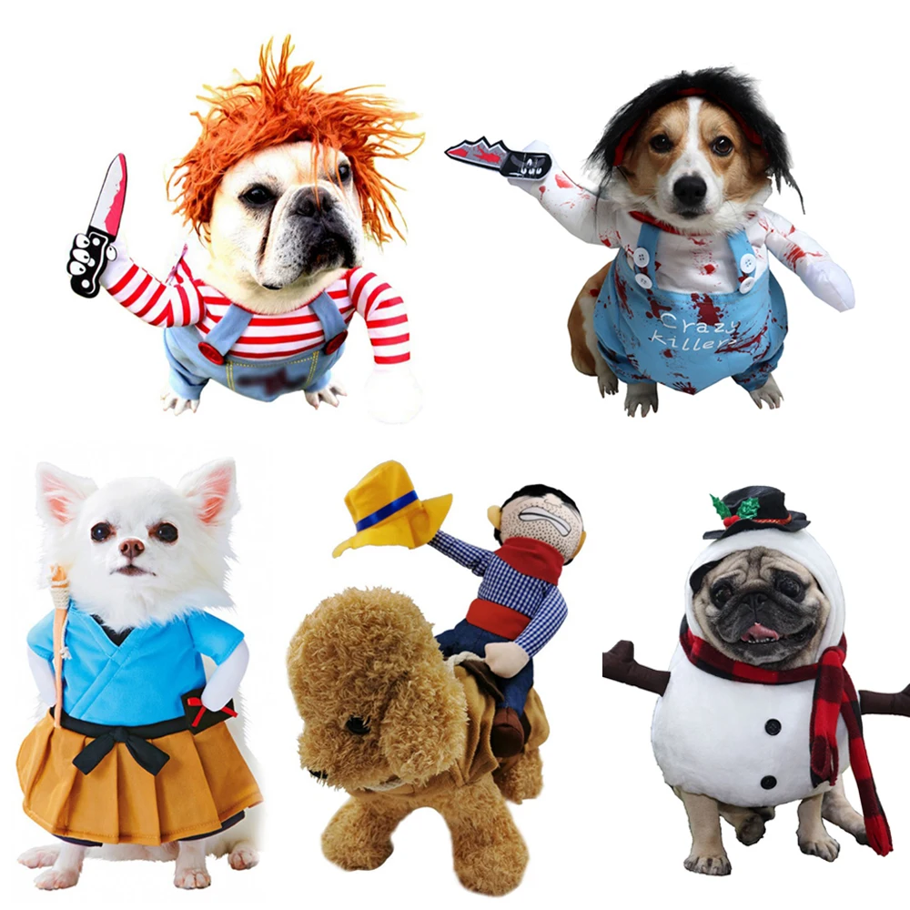 Funny Pet Dog Cosplay Clothes Novelty Halloween Puppy Dog Costumes Suit Christmas Party Clothing Cat Pet Comical Outfits