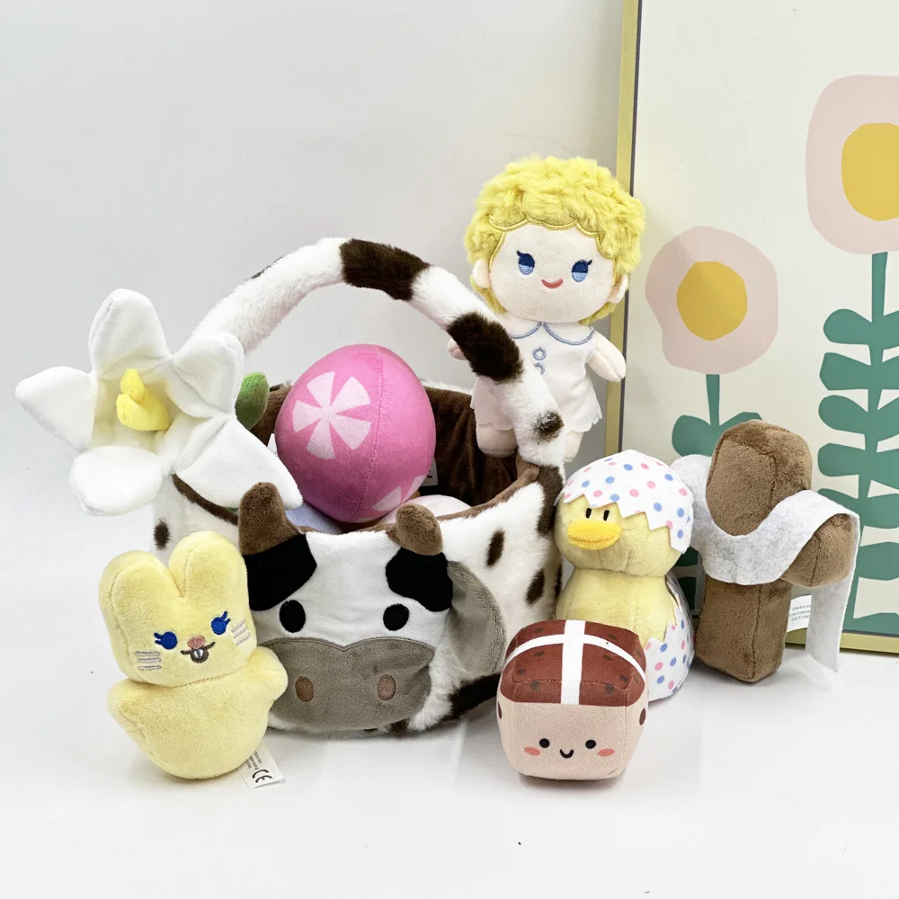 New Peeps Bunny Plush Toys Cartoon Cute Soft Stuffed Anime Cow Easter Basket Dolls For Kid Birthday Christmas Gift