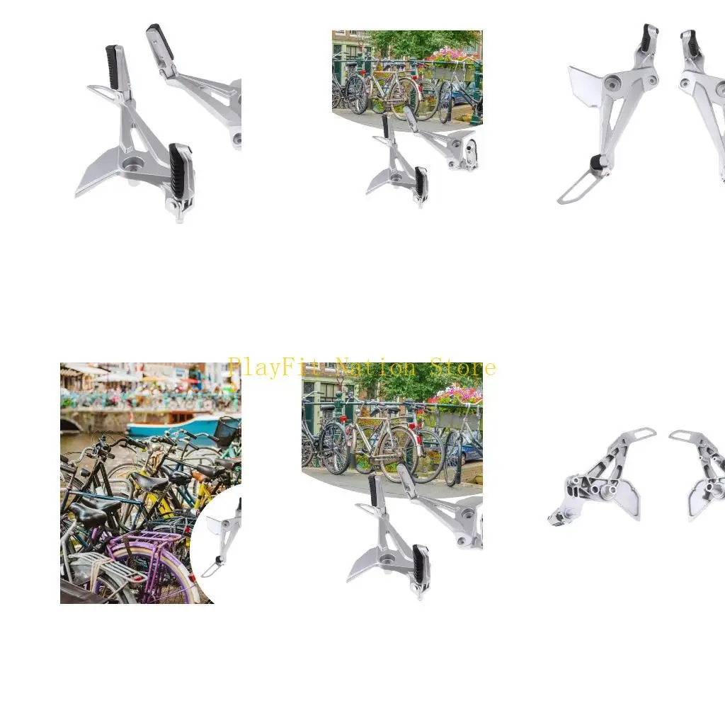 

242F 2Pcs Motorcycle Side Footrest Footpegs Pedals Aluminum Alloy Foot Boards