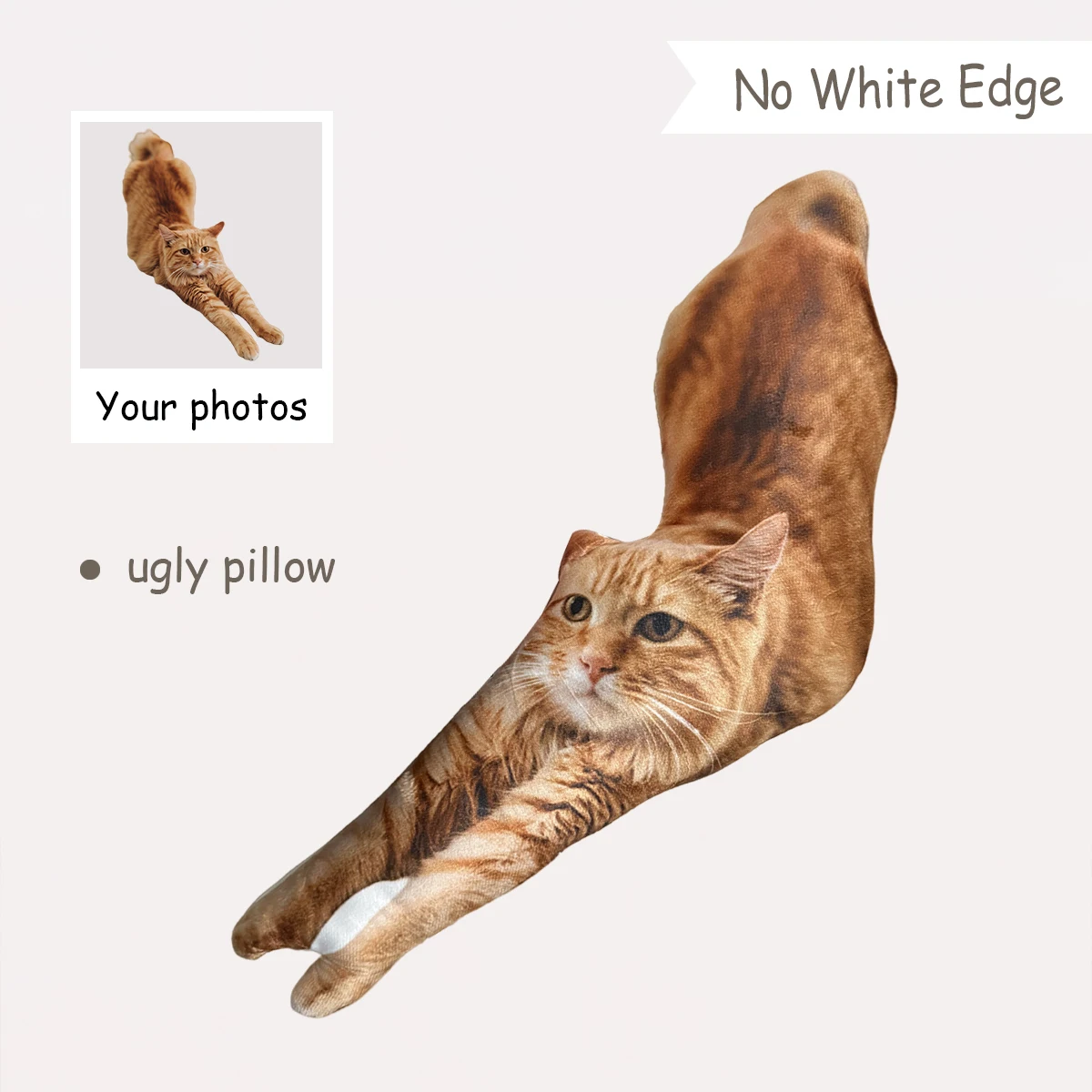 IHX Ugly Cat Dog Zany Pillow,Custom Pet 3D Pillow,Personalized Pet Pillow From Photo,Pet Loss Memorial Gift,Stuffed Toys Dolls