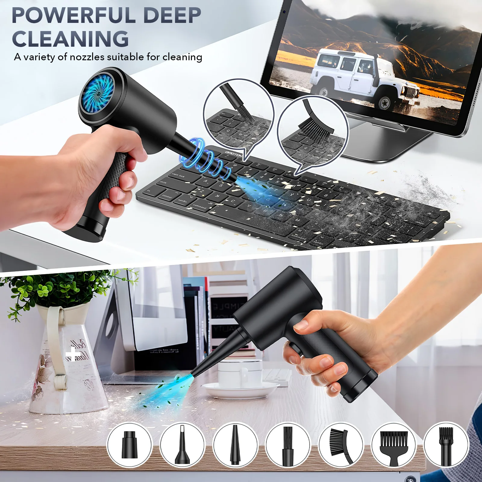 

Electric Air Duster Compressed Cordless Keyboard Cleaner Camera Electronic Dust Collector Portable Handheld Rechargeable