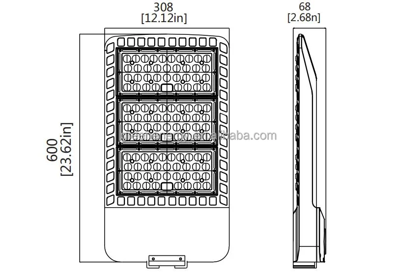 Luz impermeável exterior do lote do deslizamento-ajuste do estacionamento, dispositivo elétrico conduzido, lâmpada de rua do estádio, ETL, DLC, IP66, 130lm/w, 300W, mercado da américa do norte