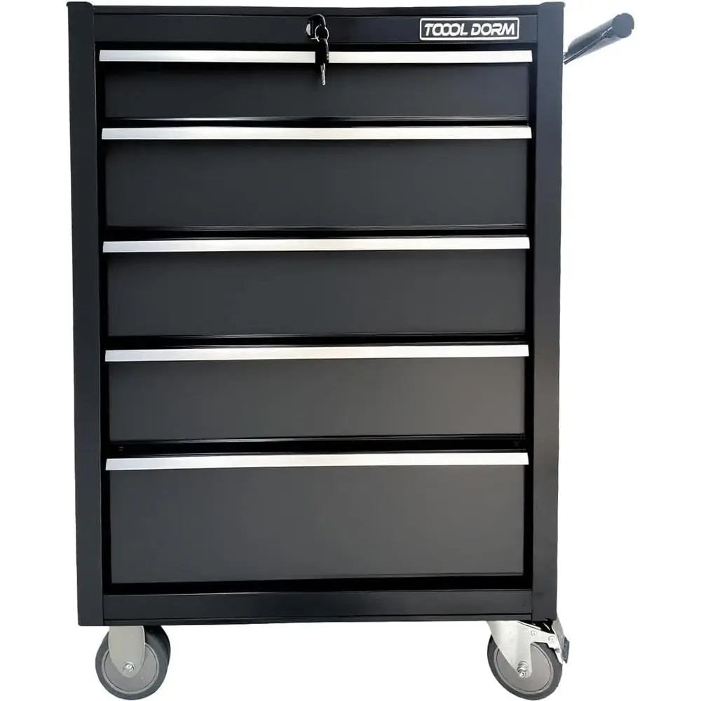 

24.2 Metal Rolling Tool Cart with 5 Drawers, Lockable Storage for Garage, Workshop, and Repair Shop