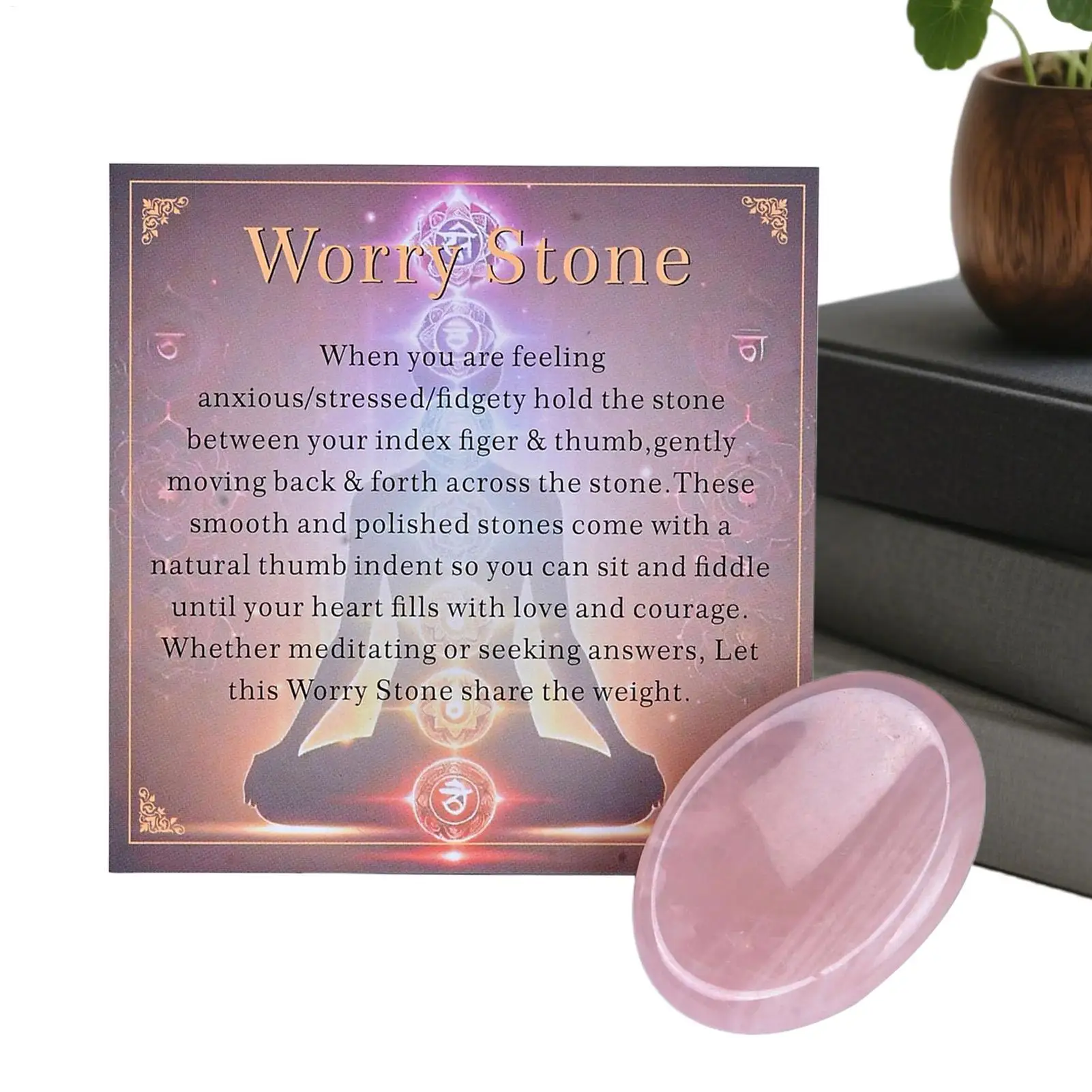 Calming Stones Portable Natural Mindfulness Thumb Fidget Stone Yoga Calming Gem Keepsake For Home Office Car Travel Commuting