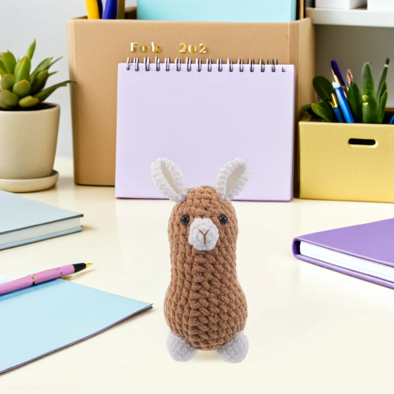 Leuke gehaakte alpaca hanger - handgemaakt gebreid dier - stijlvol hangend ornament voor sleutelhanger rugzak decoratief thuiskantoor