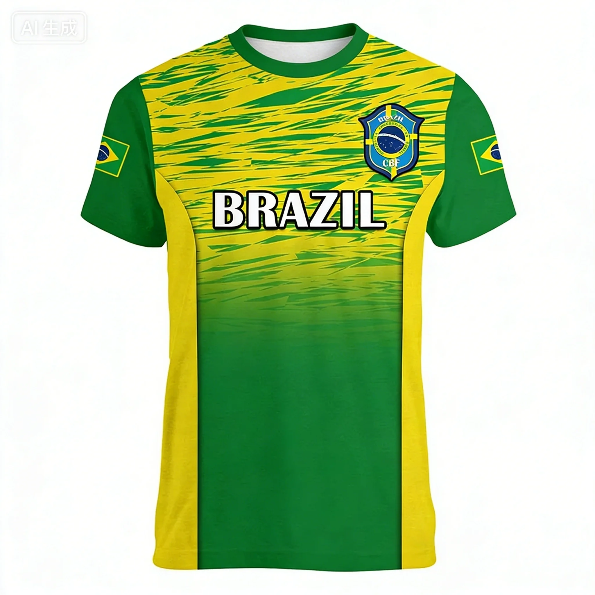Brazil Style T-shirt with Jesus Statue & Orchid Print Casual Daily Fashion Cultural Charm Clothing