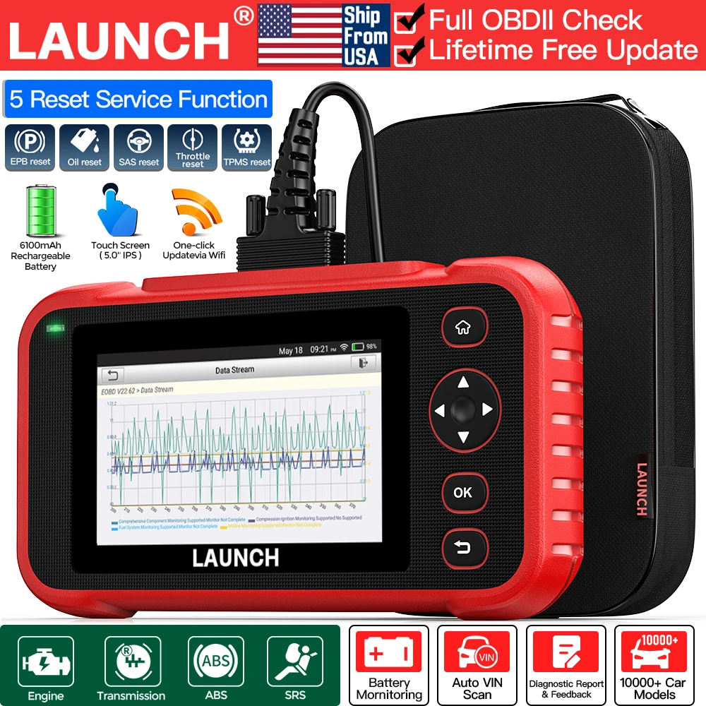 

LAUNCH CRP129i OBD2 Scanner Auto Tools for Garage Battery Tester Car Diagnostic TPMS Senor Tester Automotive Scanner Creader